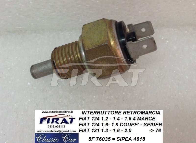 INTERRUTTORE RETROMARCIA FIAT 124 COUPE' - 131 (SIPEA 4618)